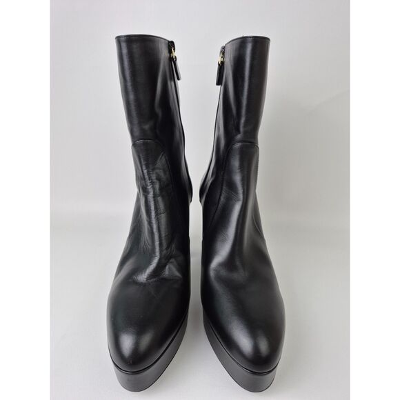 Stuart Weitzman Women's Black Leather Lala Platform Zip Bootie Size 8.5 B - Picture 3 of 8